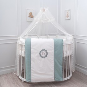 Детское постельное белье "Мой малыш" комплект для овальной и прямоугольной кроватки - Мятный