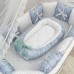 Детское постельное белье "Ривьера" для овальной и прямоугольной кроватки - Голубой