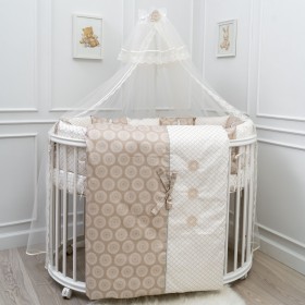 Детское постельное белье "Ривьера" для овальной и прямоугольной кроватки - Бежевый