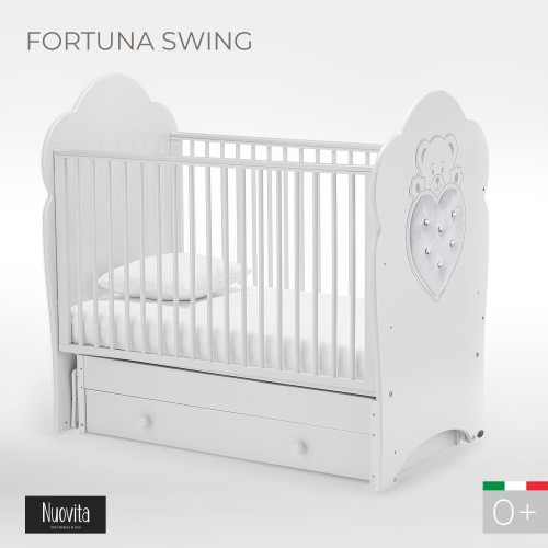 Детская кроватка Nuovita Fortuna Swing - Белый (поперечный маятник)