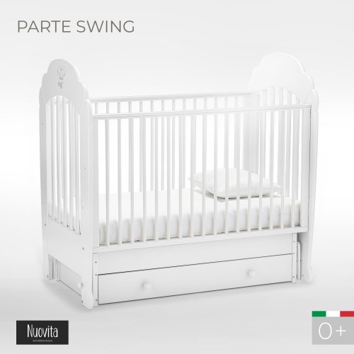 Детская кроватка Nuovita Parte Swing - Белый (поперечный маятник)